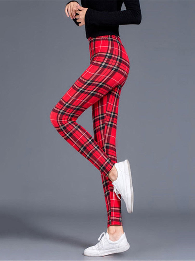 Casual Plaid Leggings