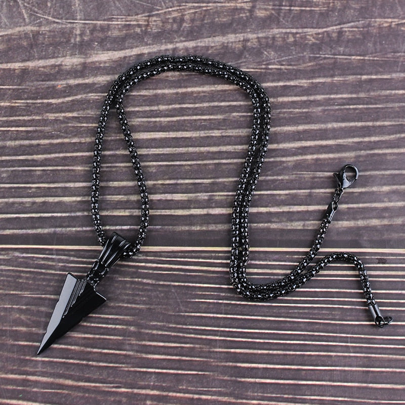 Arrow Head Pendant Long Chain Necklace