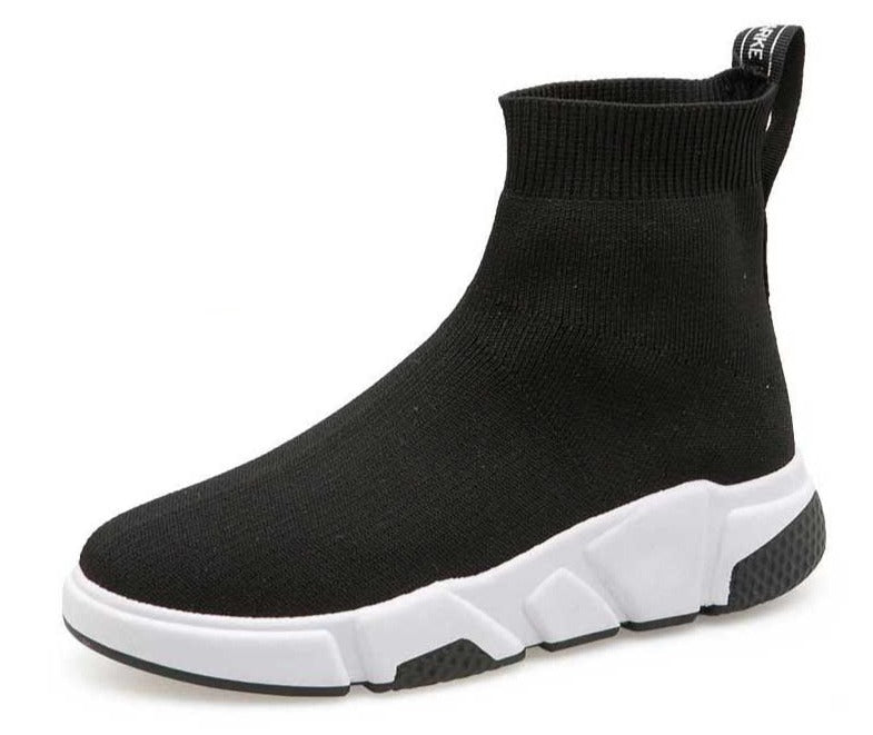 Black Elastic Kint Sock Shoes