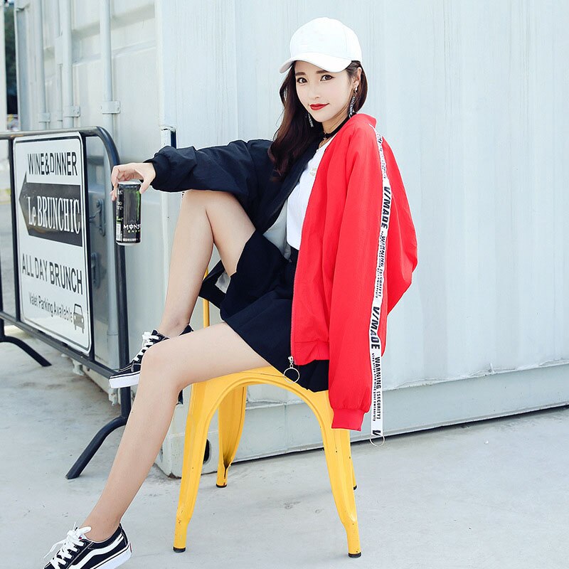 Oversized Black and Red Jacket