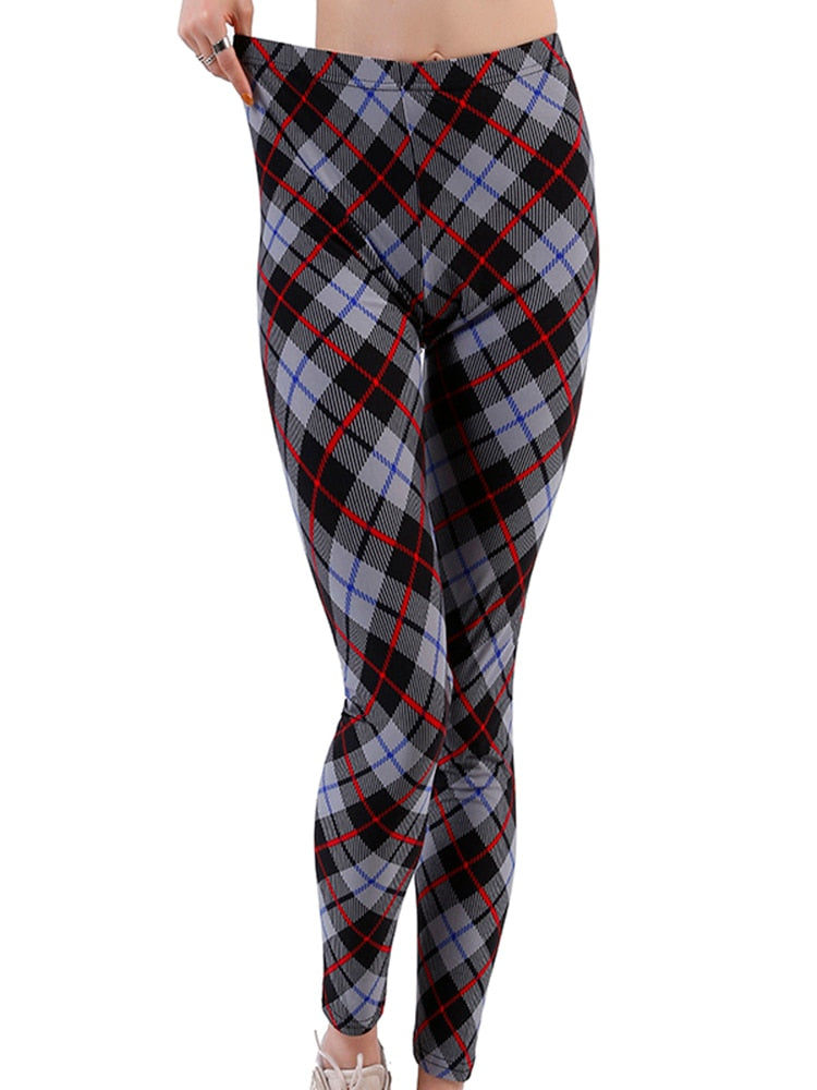 Casual Plaid Leggings